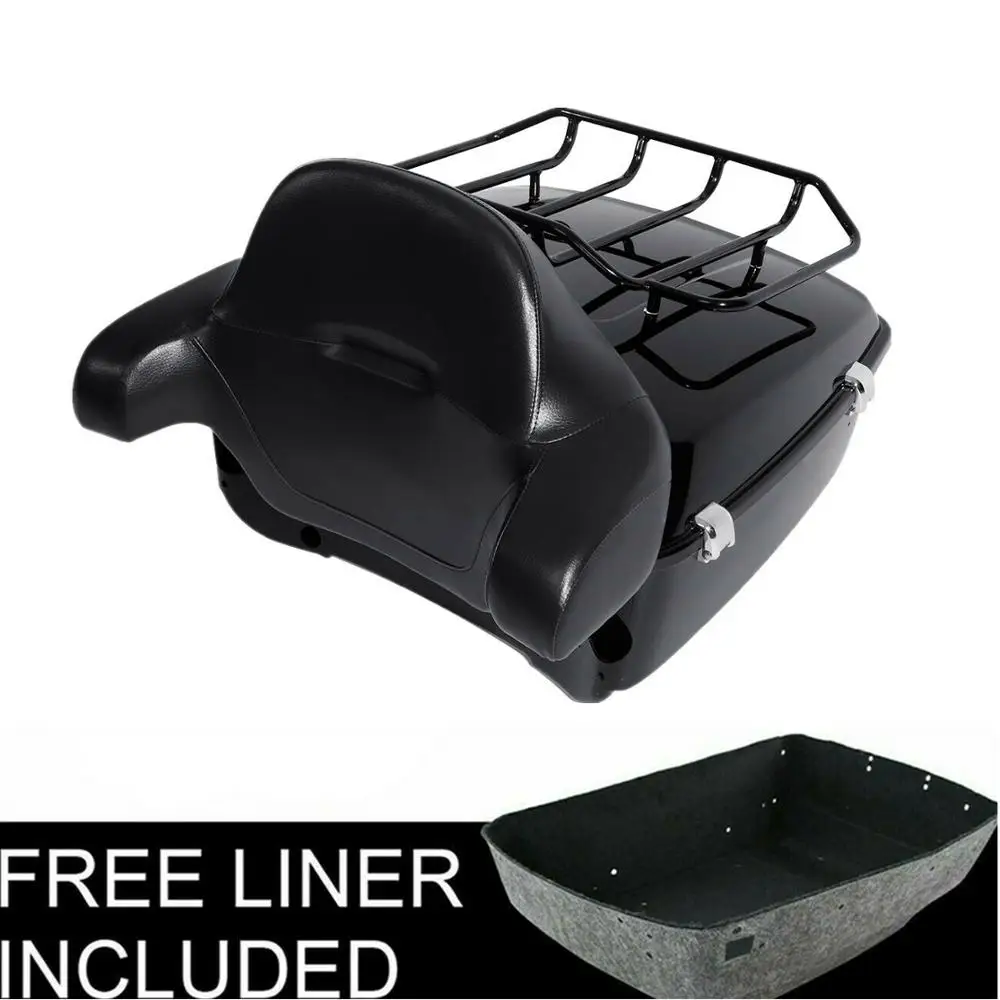 

Motorcycle King Pack Trunk + Rack Backrest For Harley Tour Pak Touring Road King Road Glide Ultra-Classic 2014-2019 18