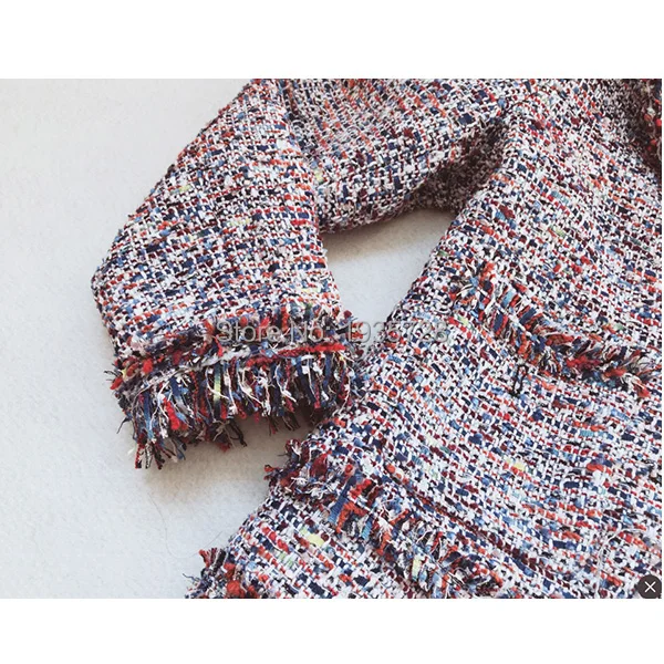 Новинка лидер продаж женская короткая твидовая куртка с потертостями и золотыми