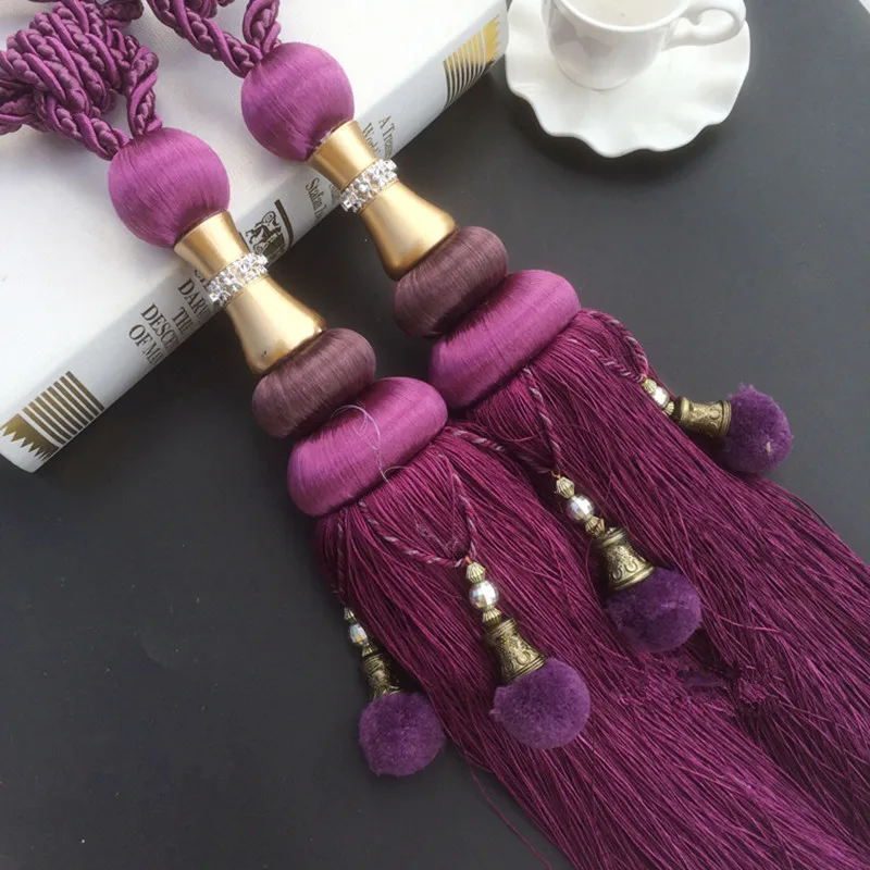 XWL 2 шт. помпоны для штор зажим подвесной ремень кисточка бахрома занавеска