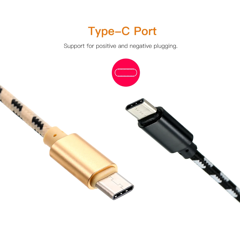 Зарядный кабель USB Type C нейлоновый плетеный для передачи данных и синхронизации