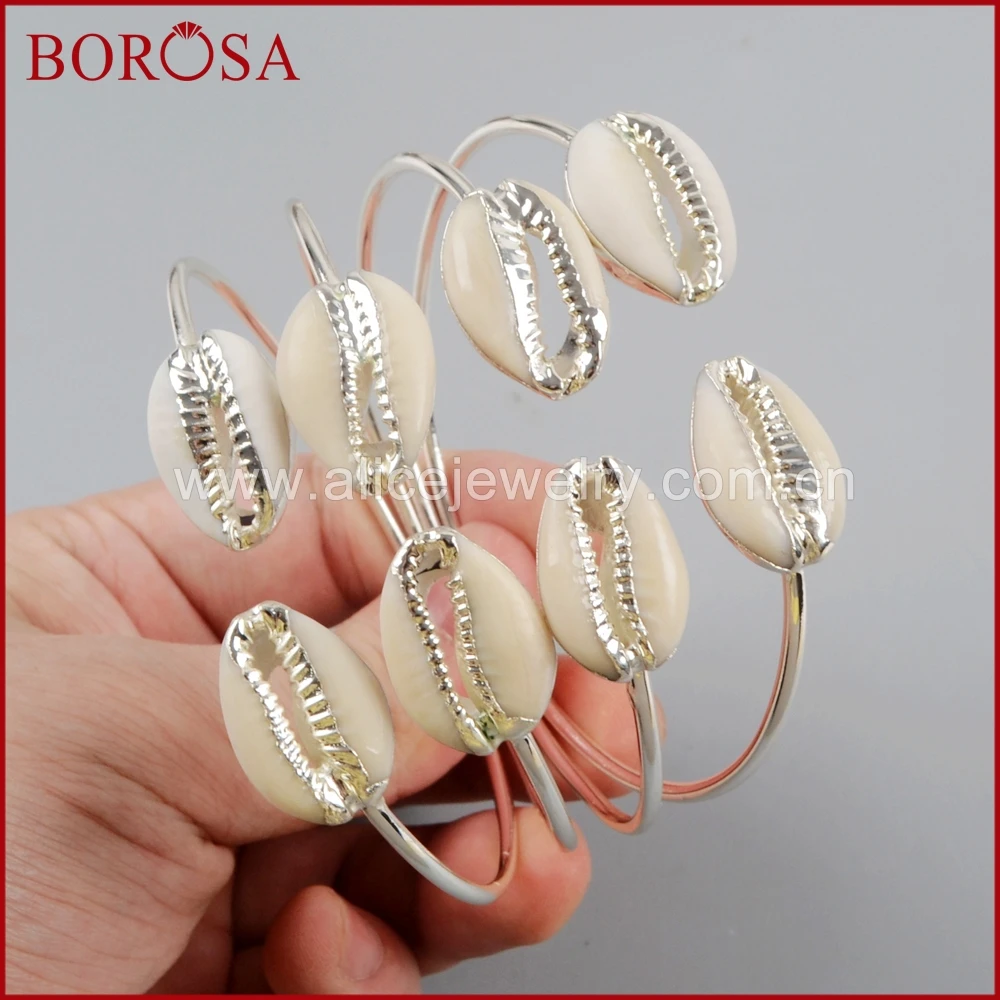Оптовая продажа BOROSA 5/10 шт. серебряный цвет двойная раковина натуральная морская