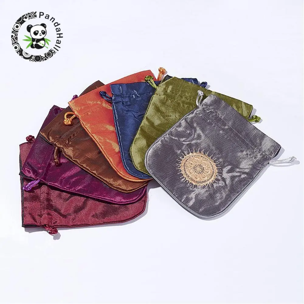 

10 шт., разноцветные, шелковые мешочки для упаковки ювелирных изделий, 15x12, 5x0, 2 см