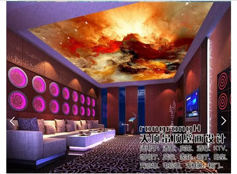 3d photo wallpaper ceiling wall murals Watercolor sky clouds KTV condole top hotel frescoes room | Обустройство дома
