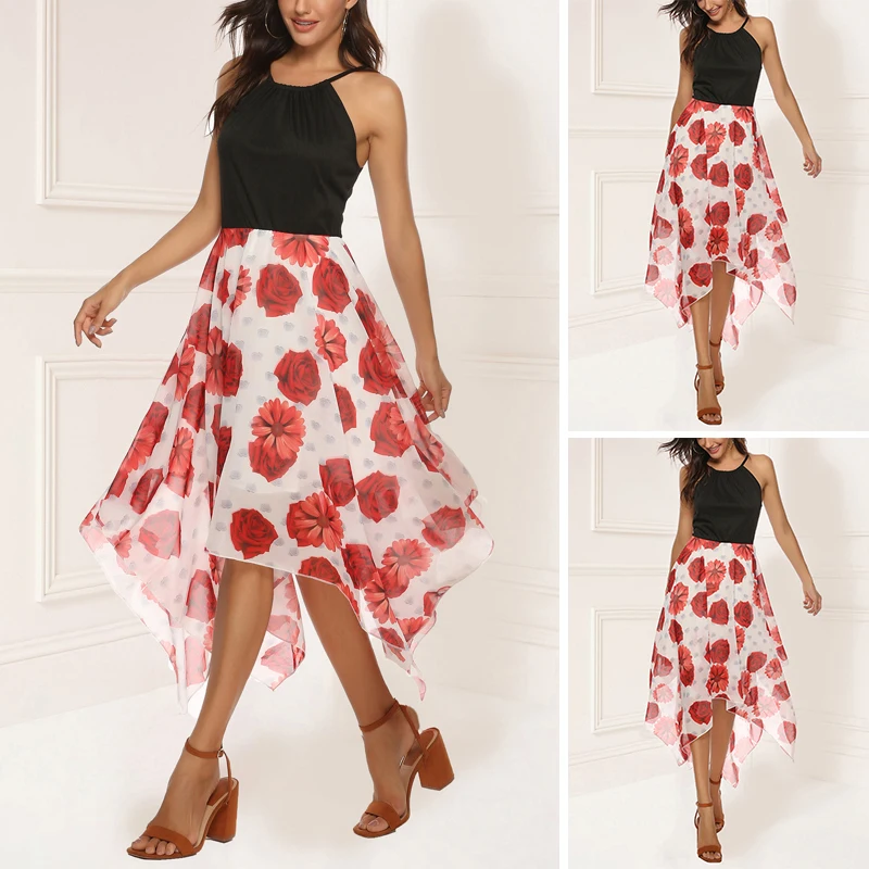 Женское платье Дамское праздничное летнее Шифоновое без рукавов модное