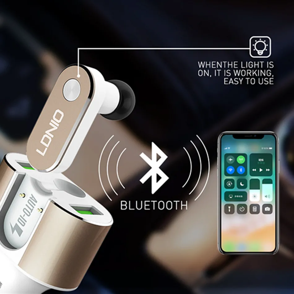 Новое автомобильное зарядное устройство CM22 из алюминиевого сплава умная Bluetooth
