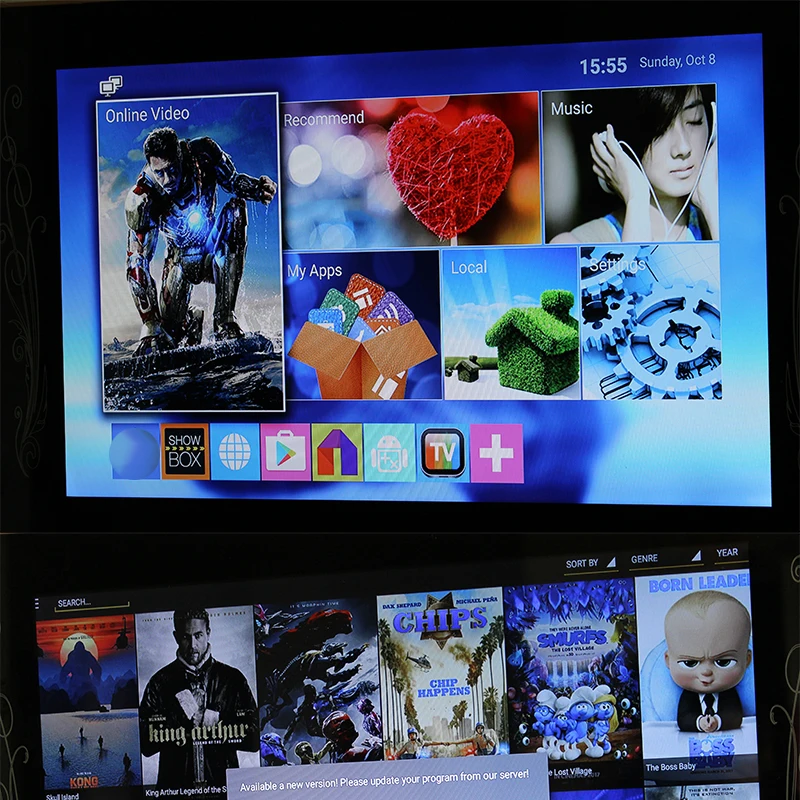 DVB T2 Android TV BOX двойной режим DVB-T2 приемник ТВ-приставка OS Aandroid 5,1 Amlogic S905 четырехъядерный DVB T2 4K дисплей H.265