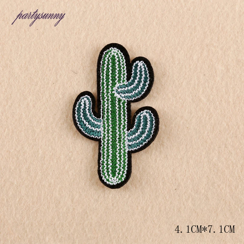 PF 9pcs/lot Cactus Coconut Trees Patches Sewing Embroidered Patch Stripes for Clothes Iron on Badges Costume Decorations TB078 | Дом и сад