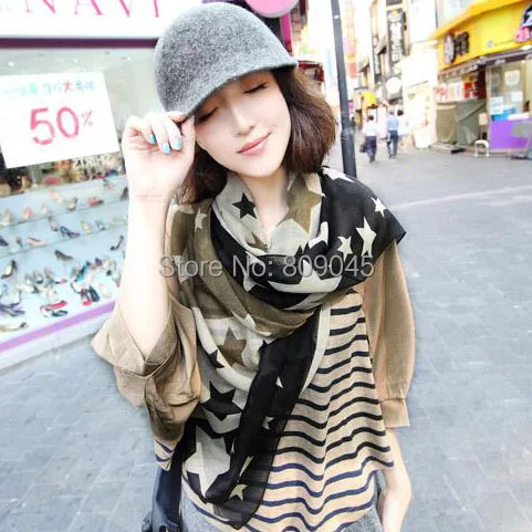 Модный Шелковый шарф шифоновая шаль длинный для женщин большой с узором в виде