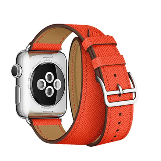 Для Apple Watch Series 4 3 2 1 Swift кожаный двойной одиночный Тур часы группа Herm Логотип Ремешок для iWatch замена Браслет ремень