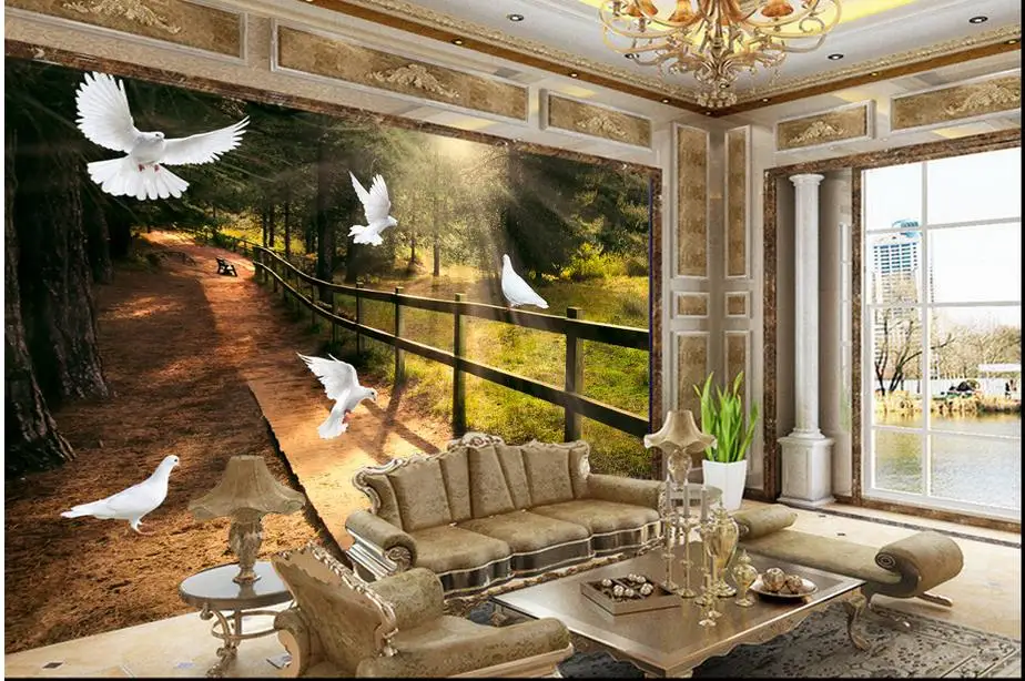 3d обои на заказ настенные фрески натуральная фигура птиц фотообои из