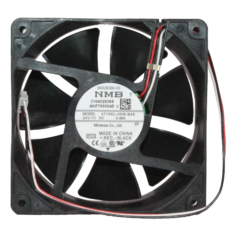Новый и оригинальный 4715KL-05W-B49 120 мм 12 см 12038 120x120x38 мм DC 24V 0.46A CNC Инвертор Вентилятор охлаждения