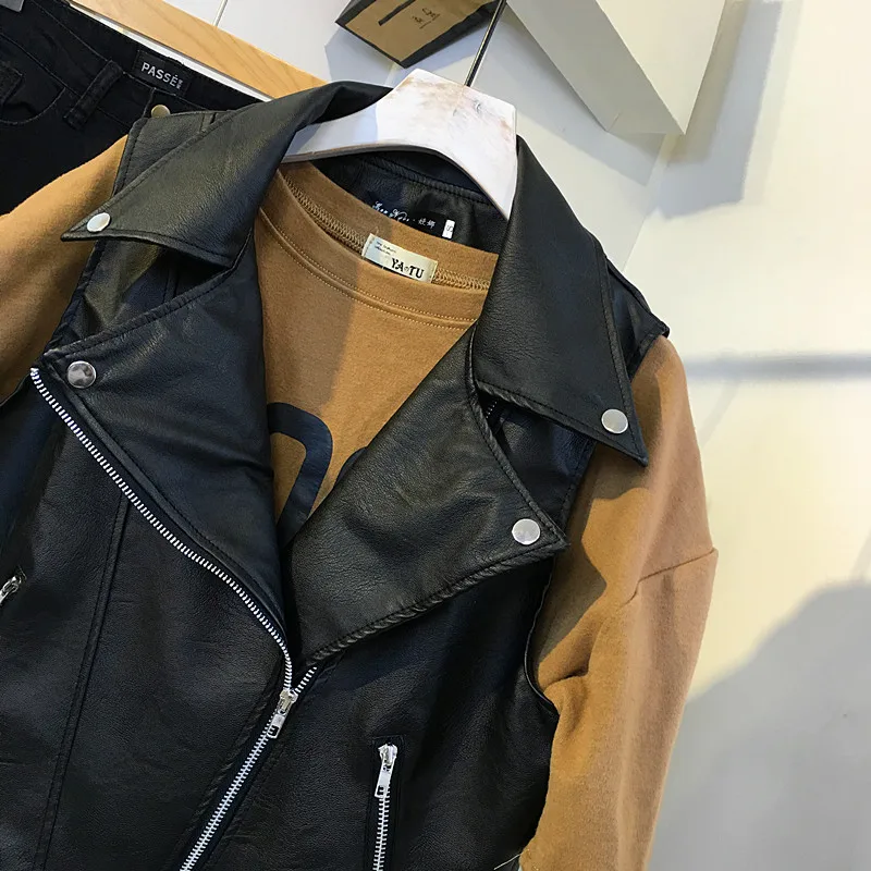 Демисезонный жилет из искусственной кожи Для женщин куртка без рукавов дамы