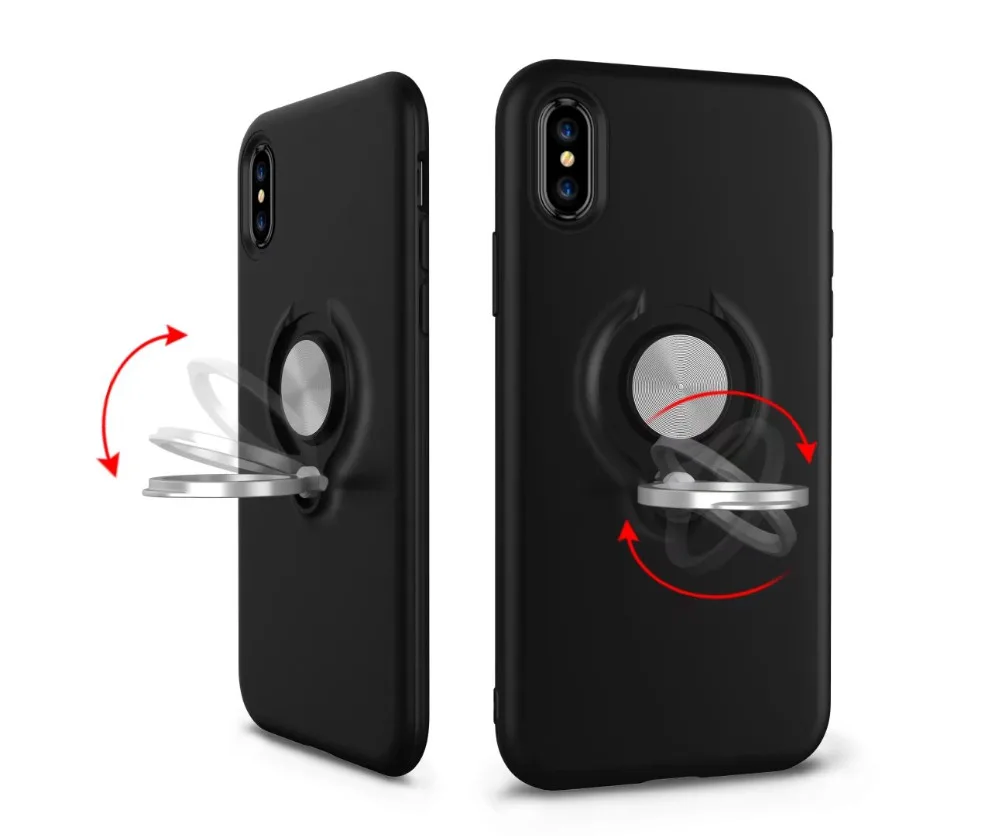 Ring Metal Case For iPhone5 6 5S 6S 7 8 PLUS X Car Holder Stand Magnetic Bracket Back Shell Samsung S7edge S8 S9 S9Plus |