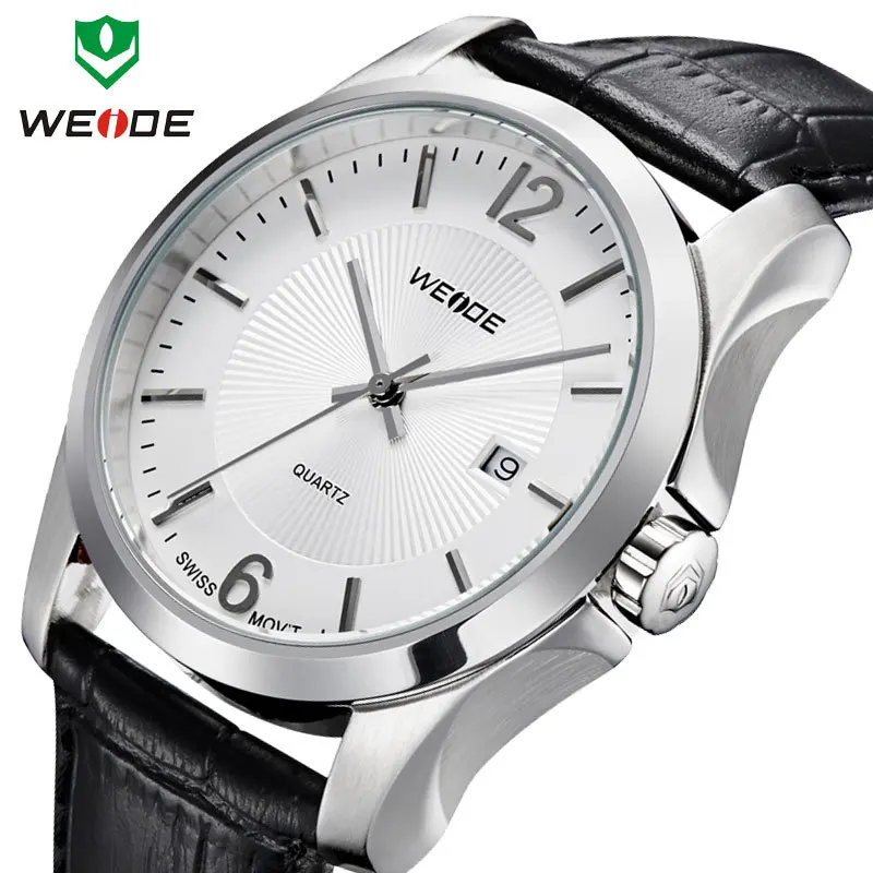 WEIDE 2014 new watch women luxury wrist brand analog quartz genuine leather band date hours clock relogio 30m waterproof | Наручные часы