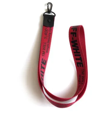 red long Off White брелок с лентой Для женщин чехол для телефона цепочка для ключей бумажник брелки porte clef для связка для ключей llaveros mujer Chaveiro - Цвет: red long