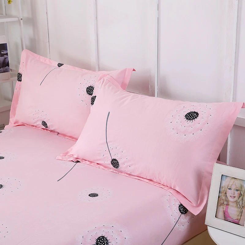 100% хлопок милый розовый + черный Одуванчик узор модный Домашний текстиль кровать