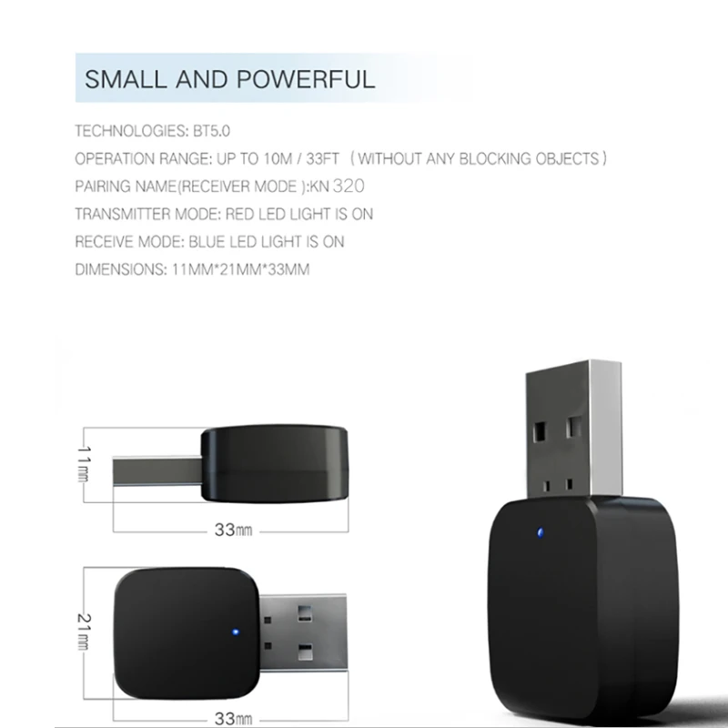 Kebidu Bluetooth V5.0 USB беспроводной приемник передатчики аудио музыка стерео адаптер