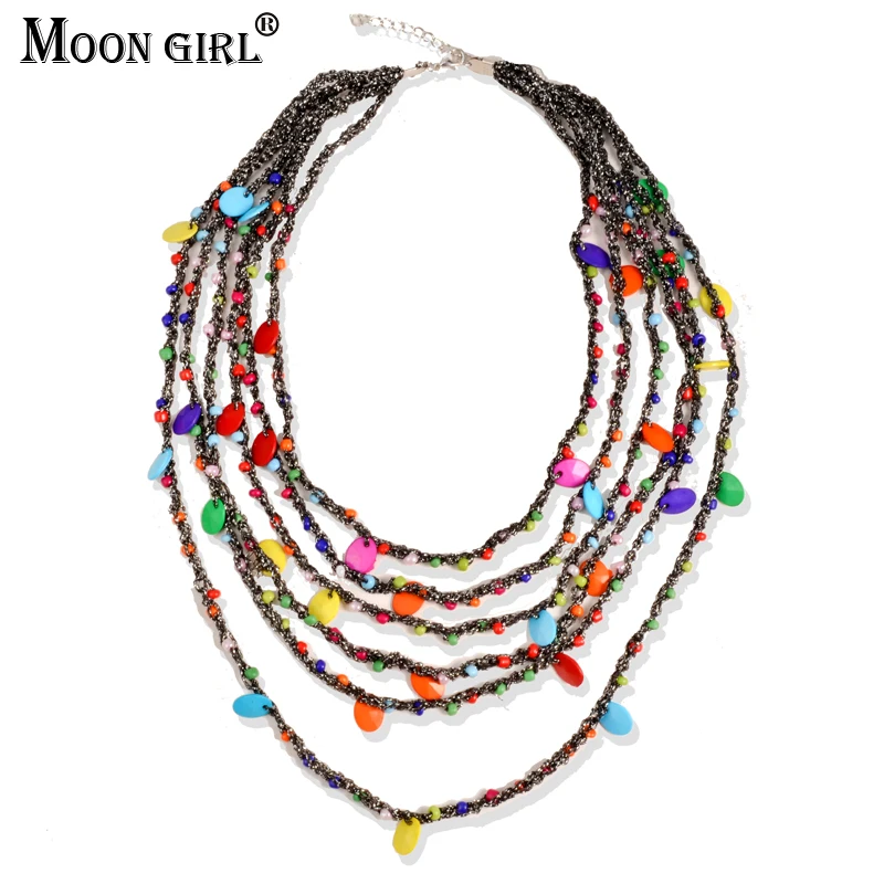 Ожерелье чокер с бусинами в богемском стиле 8 цветов|necklace shapes|necklace alicenecklace flashlight |