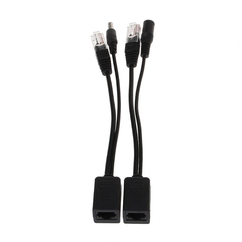 

RJ45 Injector POE Splitter Adapter Cable Kit Passive Power Over Ethernet 12-48V RJ45 Female to RJ45 Male + Power Out