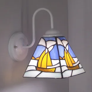 Средиземноморские синие Стекло светодиодный ламп Тиффани переменный ток 110V/220V E27