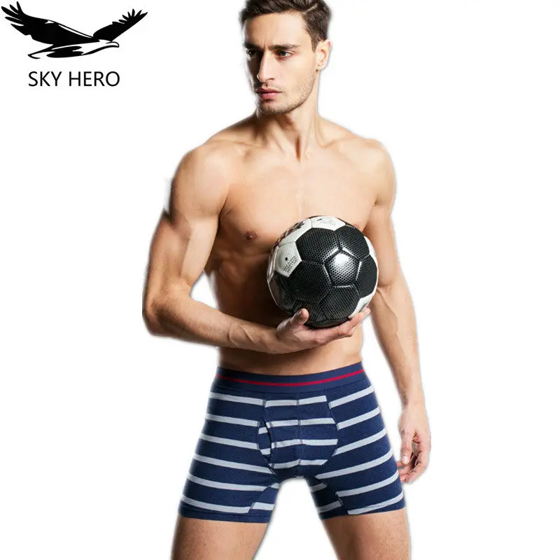 Полосатое Мужское нижнее белье боксеры Homme Coton мужские шорты трусы De Marque Calzoncillos