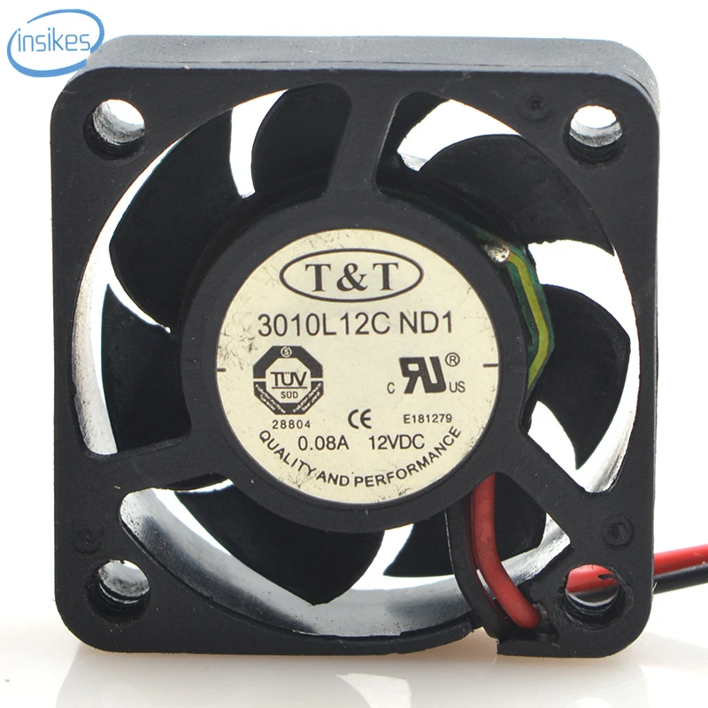 T & 301012C ND1 мини рассеивание тепла охлаждение вентилятор DC 12V 0.08A 3010 3 см 30*30*10 мм 2