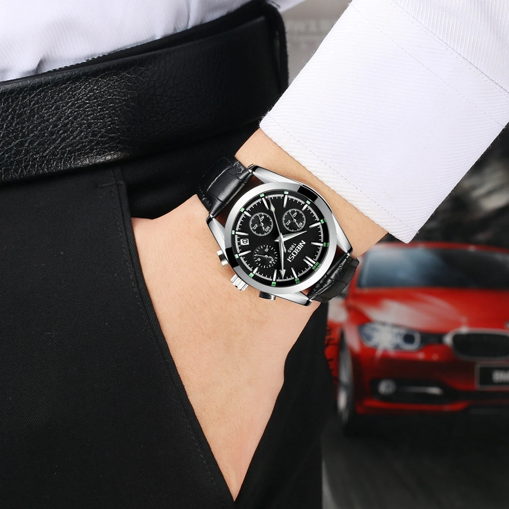 

NIBOSI Watch Men Relogio Masculino Top Luxury Brand Military Sport Men Watch Clock Quartz Male Casual Business Arch Gold Watches