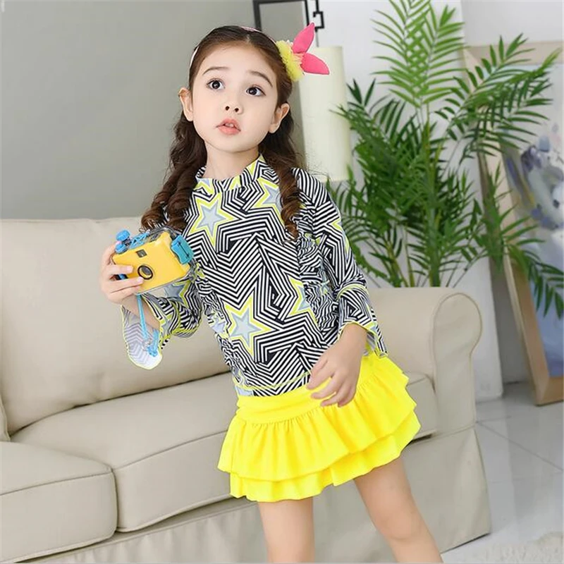 2019 Новое поступление детский купальник для девочек из двух предметов юбка