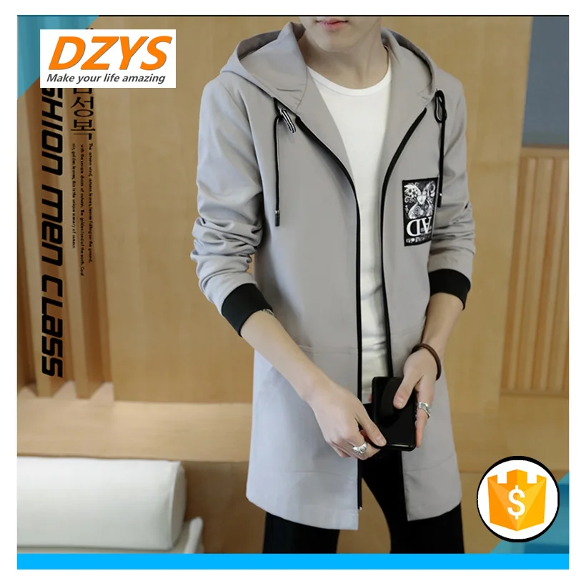 

DEYS-ZF Spring coat men's Slim youth long section trend coat summer thin jacket