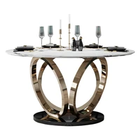 stainless steel dining room table set gold home furniture minimalist modern marble dining table mesa de jantar muebles comedor