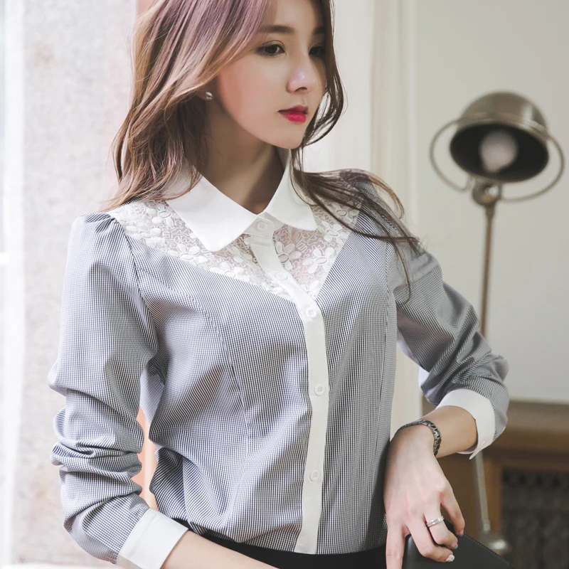 2016 Модная элегантная осенне зимняя повседневная Офисная Женская кружевная