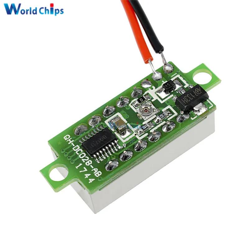 0.28 Inch 2.5V-30V Mini Digital Voltmeter Voltage Tester Meter LED Screen Yellow Display 2 Wires Hot Sale | Электронные