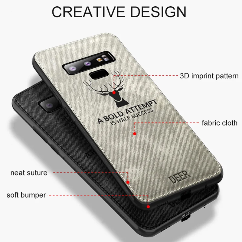 Back Capa Protective Cover Phone Case for Samsung Galaxy S10 Lite S9 S8 Plus Deer Pattern Note 9 8 A6 2018 |