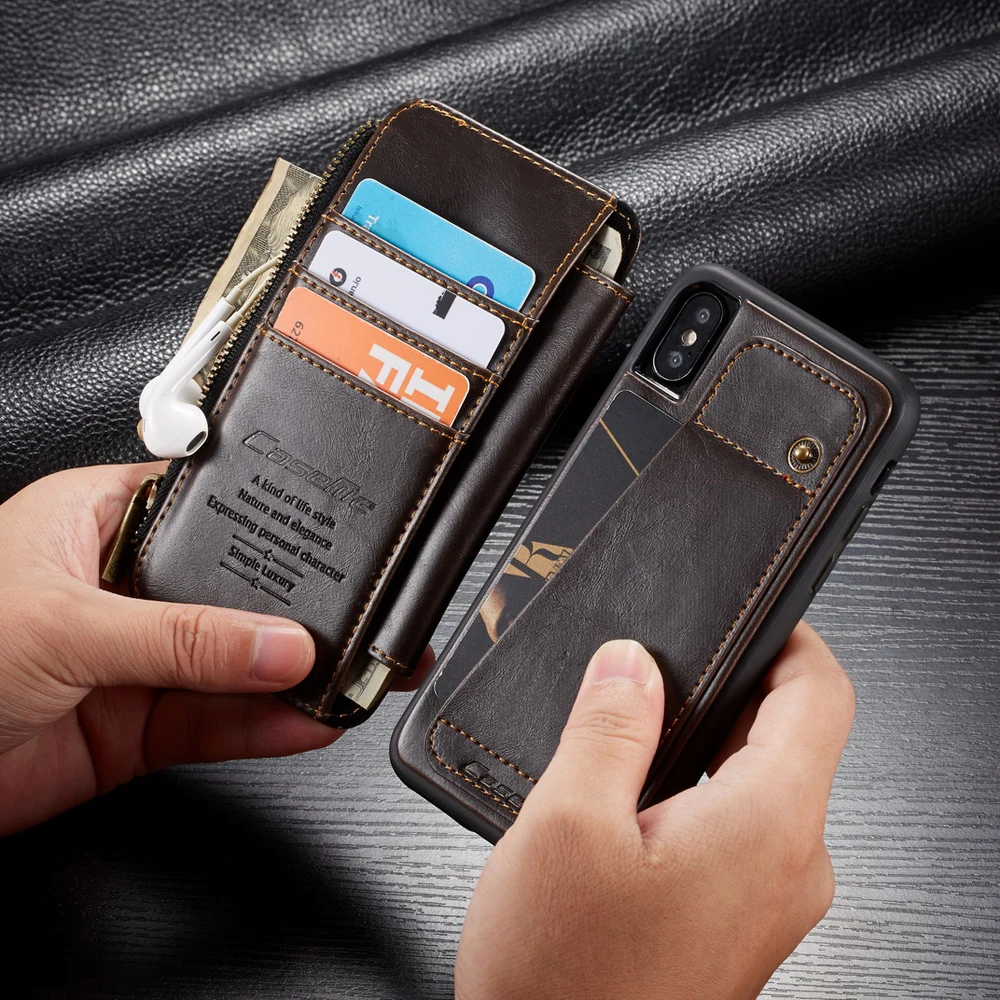 Чехол-Кошелек на молнии с отделением для карт чехол Apple iPhone XS X 10 CaseMe Роскошная