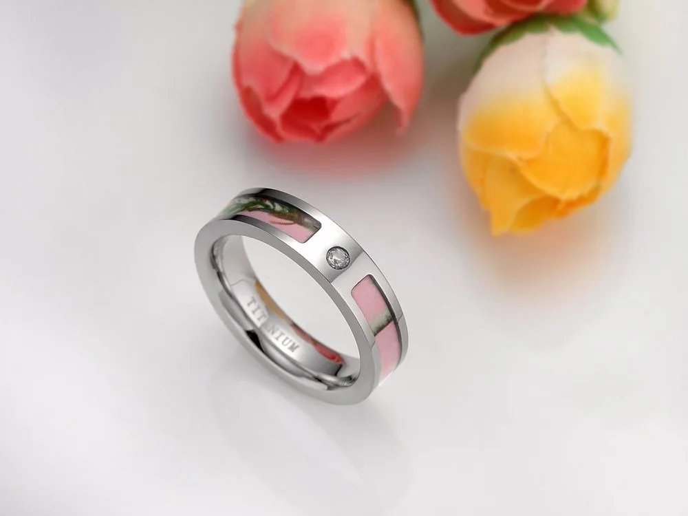 2 шт./лот Роскошный Розовый Камуфляжный набор колец с кубическим цирконием