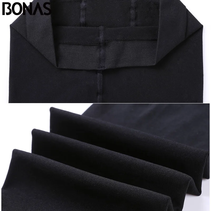 BONAS 80D Women Spring Tights High Elastic Autumn Pantyhose Women Slim Seamless Female Color Tights Collant Femme Anti Hook