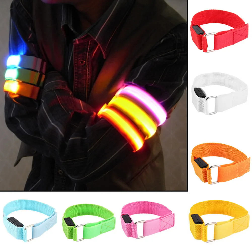 Светодиодный мигающий браслет на запястье ленточный ремень руку светится