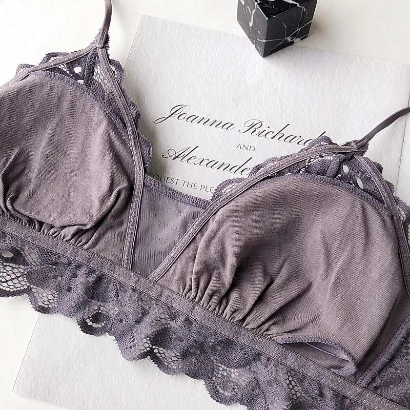 Кружевное сексуальное женское нижнее белье с цветочной вышивкой бюстгальтер на