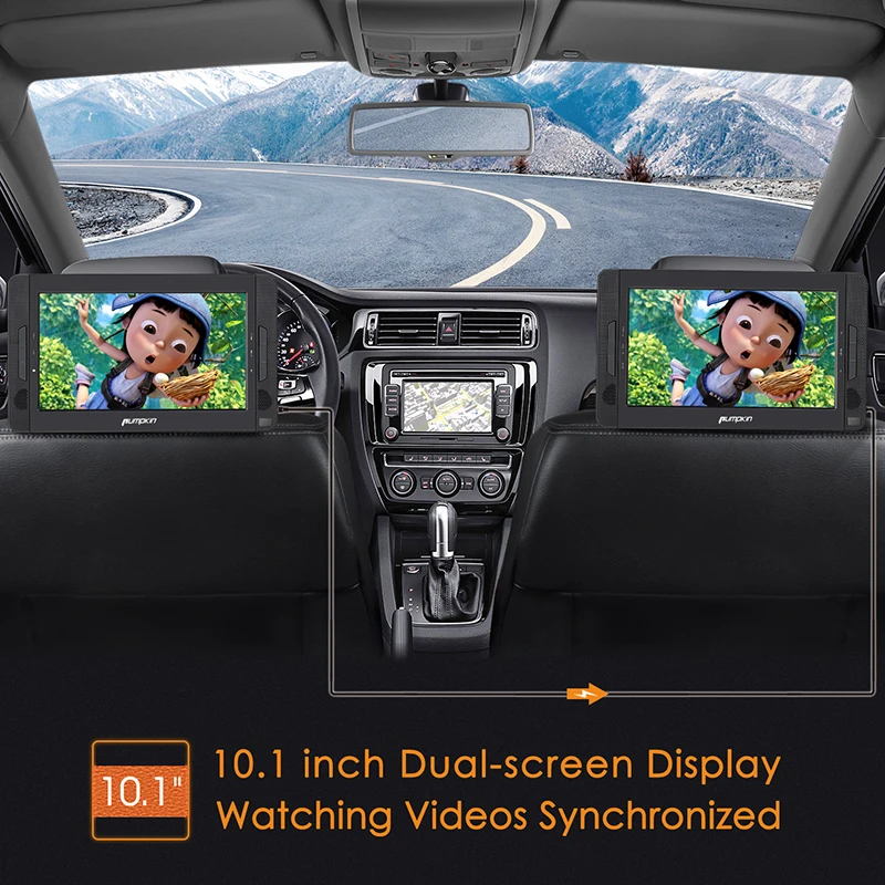 Pumpkin 10 1 ''портативный автомобильный подголовник двойной dvd плеер HD TFT LCD экран