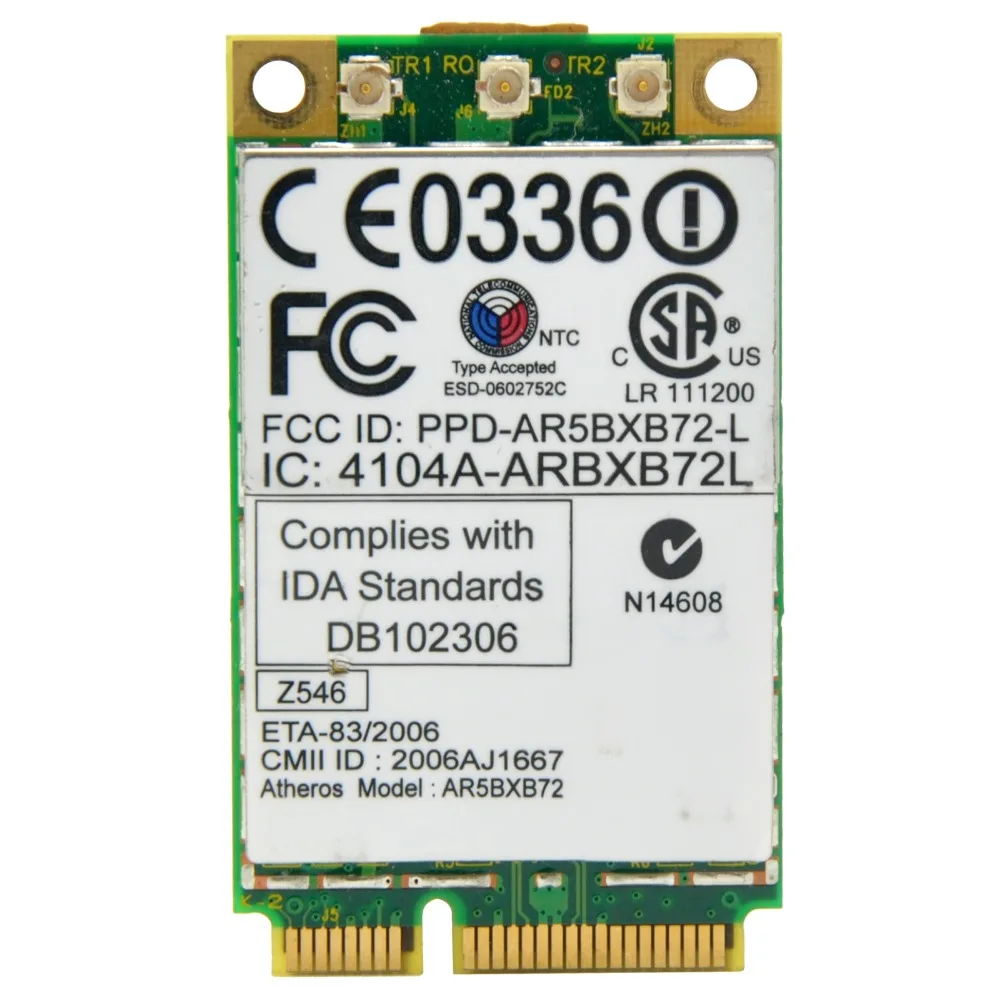 Qualcomm Atheros AR5418 AR5008 AR5BXB72 двухдиапазонный 300 мбит/с мини PCI e адаптер беспроводная wi fi