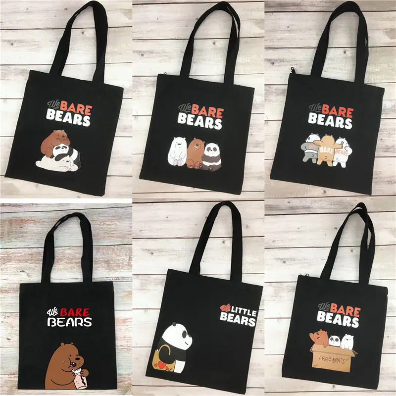 Женская новая маленькая Холщовая Сумка с изображением голого медведя Кумамото