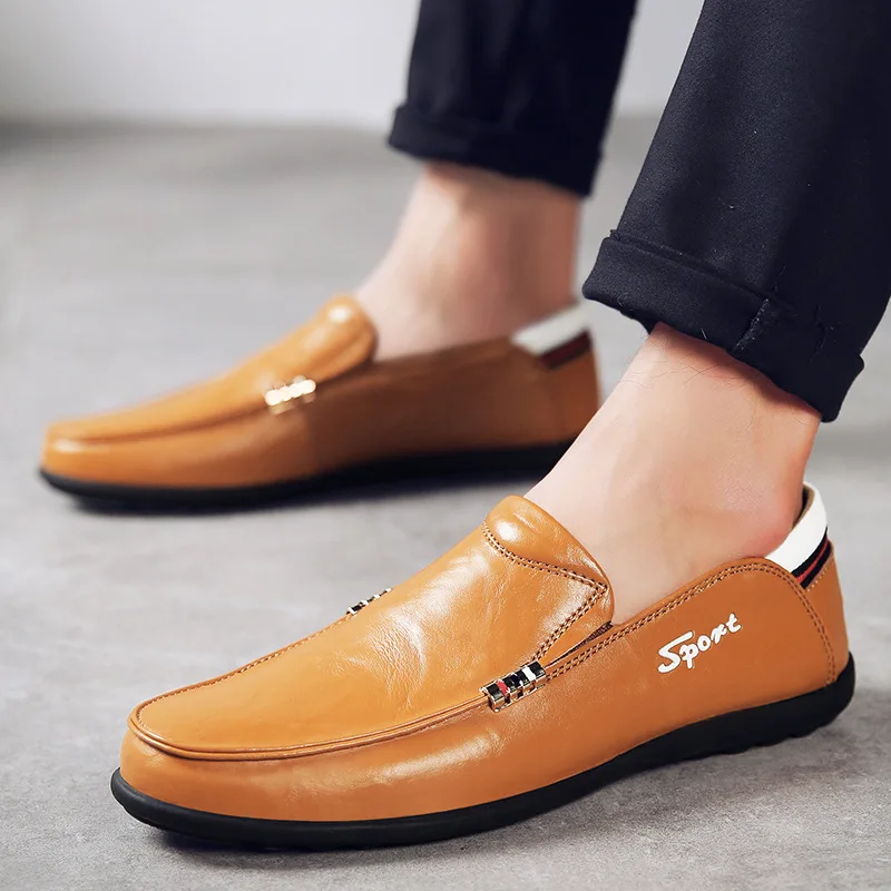 Мужские повседневные кожаные туфли Dwayne черные брендовые модные мужские из