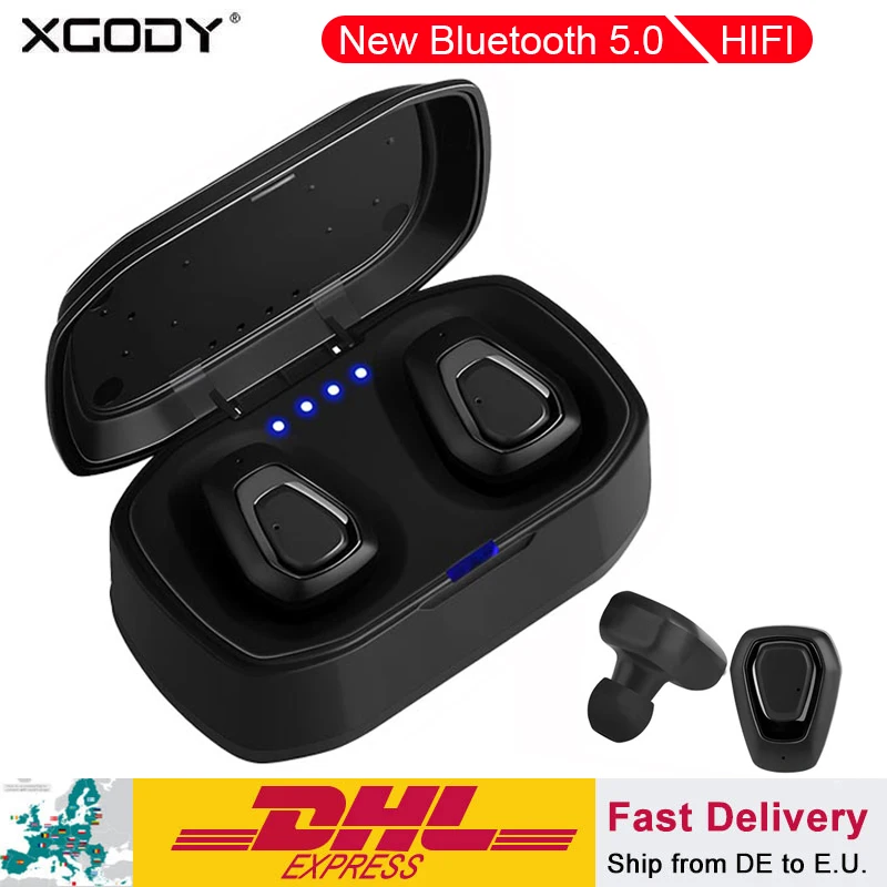 XGODY TWS беспроводные наушники Bluetooth стерео сенсорное управление Hifi Handfree спортивные
