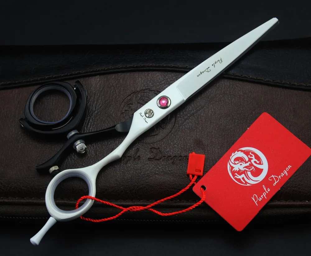 Лучшие 6 ''вращающаяся рукоятка Парикмахерские ножницы с сумкой JP 440C 62HRC