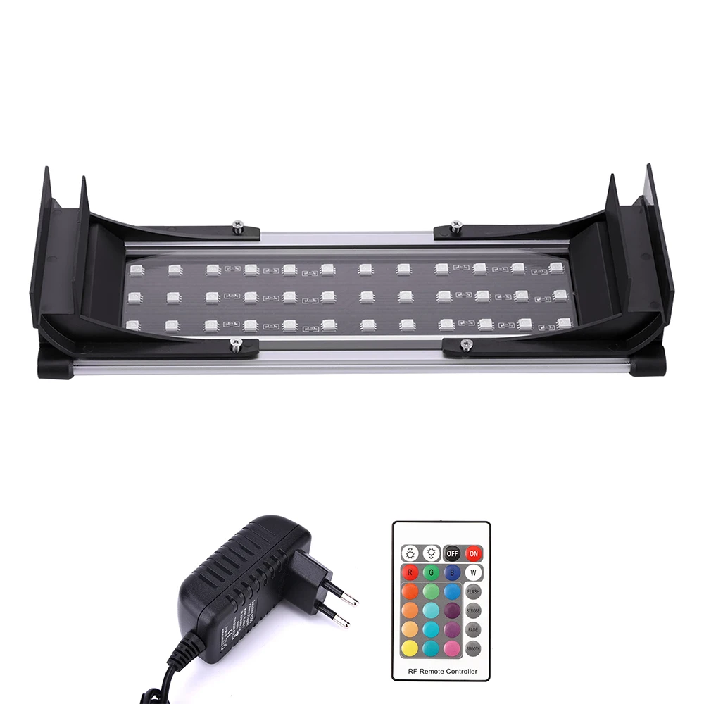 EU Plug-36LEDs США, Великобритания, ЕС, Австралия, Красочный светодиодный светильник, расширяемый светильник для аквариума, светильник светодиодный для аквариума с дистанционным управлением, светодиодный светильник для аквариума 5050 SMD RGB - Цвет: EU Plug-36LEDs