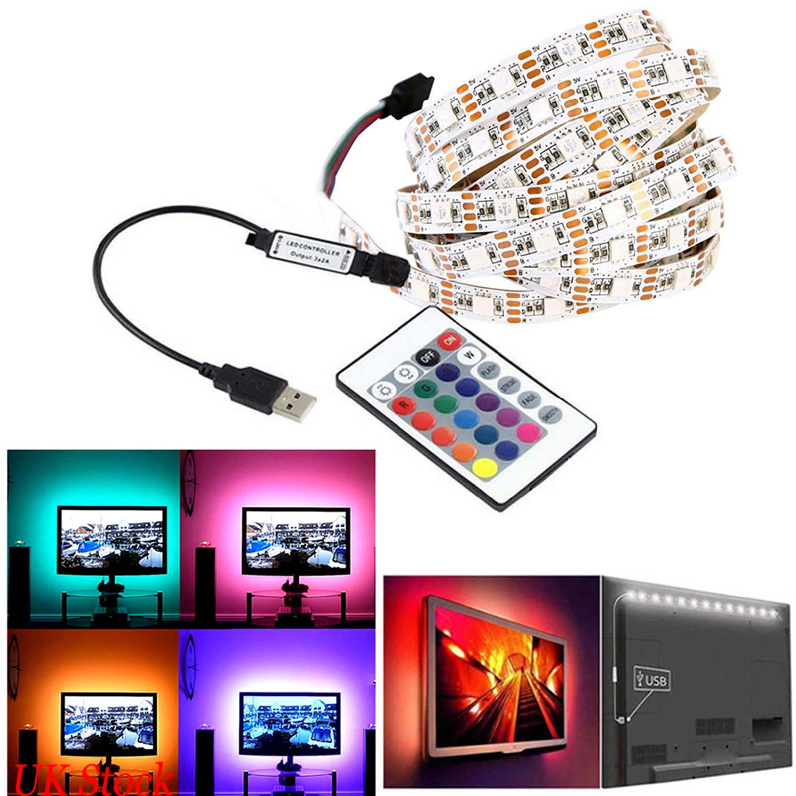 Новая светодиодная лента RGB для украшения дома подсветка телевизора 60