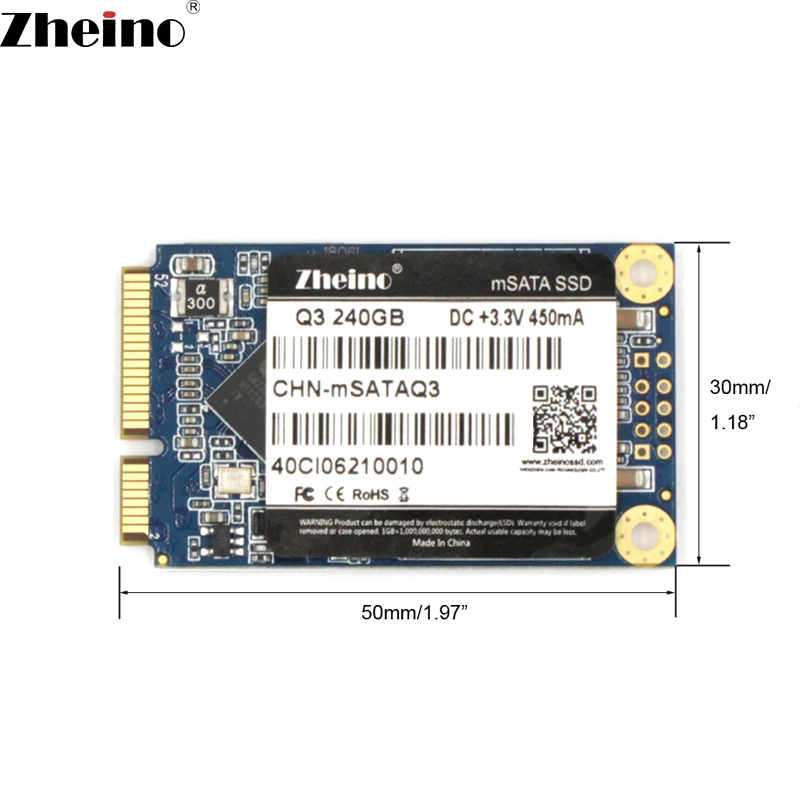 Zheino Q3 mSATA 240 ГБ SSD mSATA3 6 ГБ/сек. Внутренний твердотельный накопитель для ноутбук