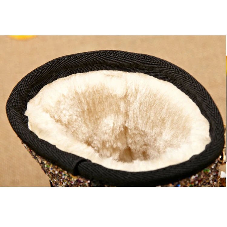 Зимняя теплая металлическая крышка значок в виде буквы Блестки для маленьких