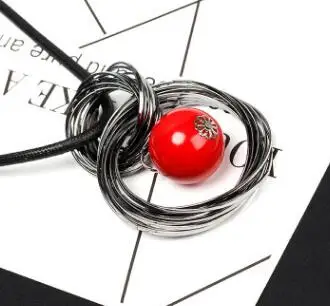 Красный белый жемчужный шар Длинные ожерелья с подвесками новые круги имитация