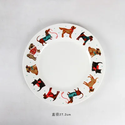 10inch plate Британская Изысканная костяного фарфора, десертные тарелки, королевская качественная посуда, креативное западное блюдо, стейк, салат, Фруктовая тарелка, большой диск - Цвет: 10inch plate